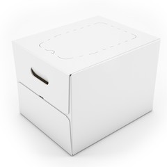 3d white blank carton box