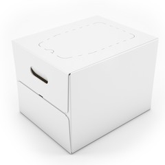 3d white blank carton box