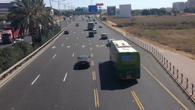 Tel Aviv highway on medium traffic