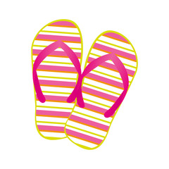 colorful silhouette of beach flip-flops vector illustration