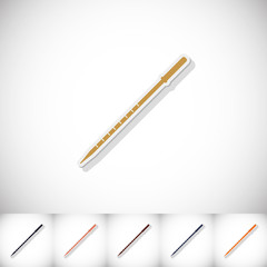 Medical pipette. Flat sticker with shadow on white background