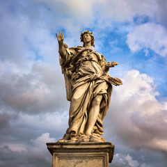 Angel with the Nails on Aelian Bridge in Rome, Italy