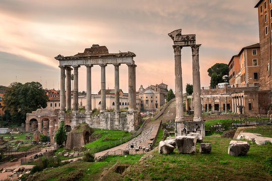 Roman Forum (Foro Romano) in the Morning, Rome, Italy