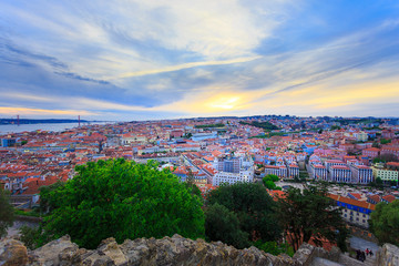 Panoramic view from Lisbon city