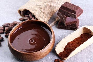 Melting chocolate / melted chocolate/ chocolate swirl/ stack/ chips and powder