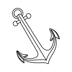 monochrome silhouette of anchor icon vector illustration