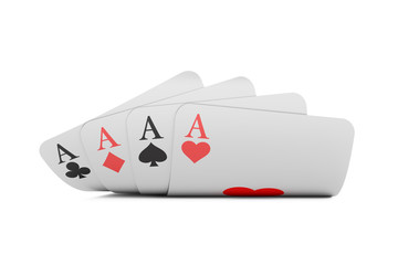 Four aces, 3D rendering