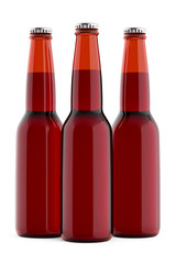 Beer bottle brown no label. 3d render