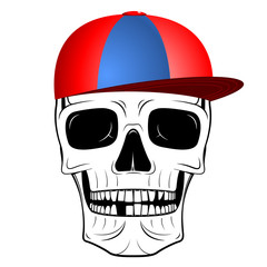 Skull illustration - baseball cap