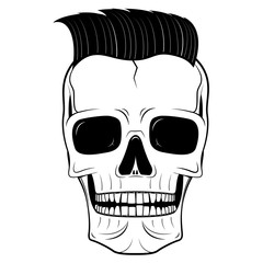 Skull illustration - hipster
