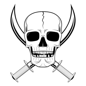 Skull illustration - sabre