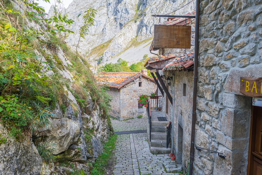 The village Bulnes in the Picos de Europa, is one of the remotest parishes in Spain. No roads reach Bulnes. It can now be accessed by an underground funicular railway from Poncebos as well by foot