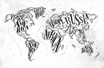Worldmap vintage paper