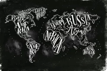 Wall murals Best sellers Collections Worldmap vintage chalk