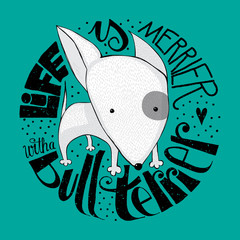 Cute Bull Terrier puppy design © zsooofija