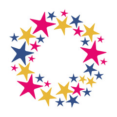Obraz premium white background with circle formed by stars vector illustration