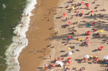 Fototapeta na wymiar Praia Vermelha beach from above, Rio de Janeiro