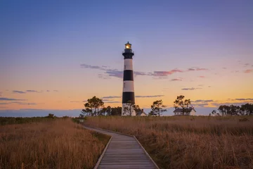 Foto op Canvas Walkway around Bodie Island Lighthouse at sunset  © Michael