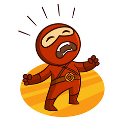 Superhero Red Ninja screams Sticker
