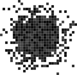 Fototapeta na wymiar Monochrome grayscale abstract pixelated splash