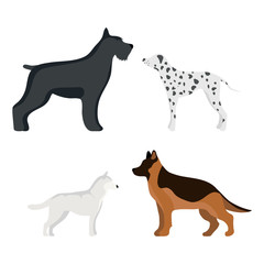 Funny cartoon dog character bread in cartoon style vector illustration.