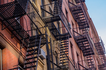 Fire escape patterns from New York city buildings - 144782987