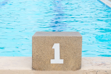 Swimming pool starting block No.1