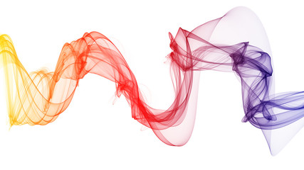 3d illustration of Colorful waves look like smoke