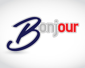 bonjour french greeting message sign © alexmillos