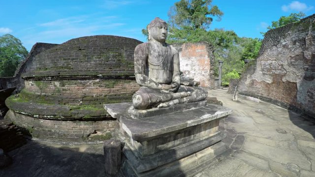 Ancient Buddha Sculpture inside the Vatadage of Polonnaruwa