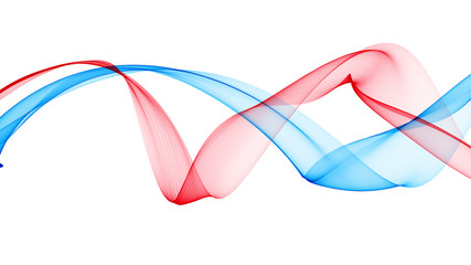 Colorful 3d rendered waves look like smoke