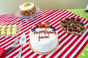 Jesus Birthday Cake and sweet delicacies