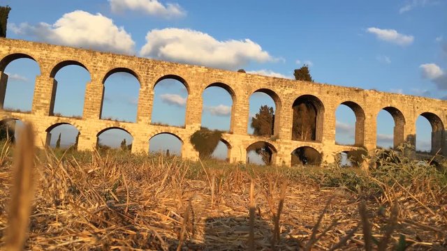 Low angle timelapse of the Aqueduct of Acre