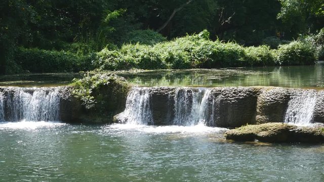 4k of Jed-Sao-Noi (Little Seven-girl) Waterfall at Saraburi, THAILAND