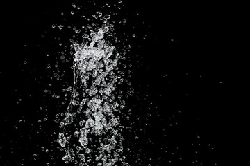 water splash isolated on black