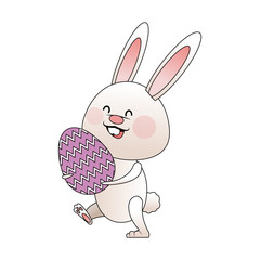 easter bunny with egg icon image vector illustration design 