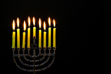 The lit of hanukkah candles Hanukkah candles