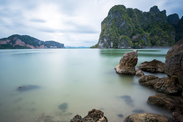 phang nga koh tapu island beach with long exposure