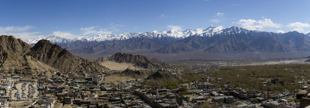 Scenary Panorama of Leh in Ladakh, India