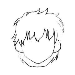 Obraz premium faceless young woman with short scruffy hair icon image vector illustration design 