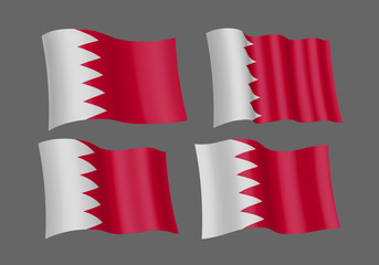 Bahrain waving Flag. Vector illustration.