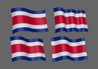 Waving flag of Costa Rica
