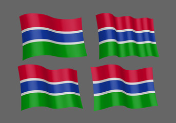3D Waving flag of Gambia.