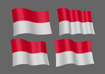 Flag of Monaco, vector illustration