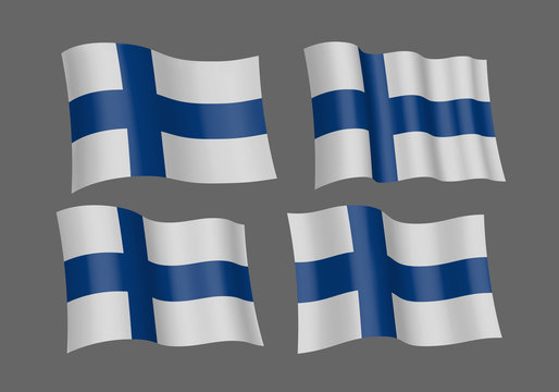 3D Waving flag of Finland