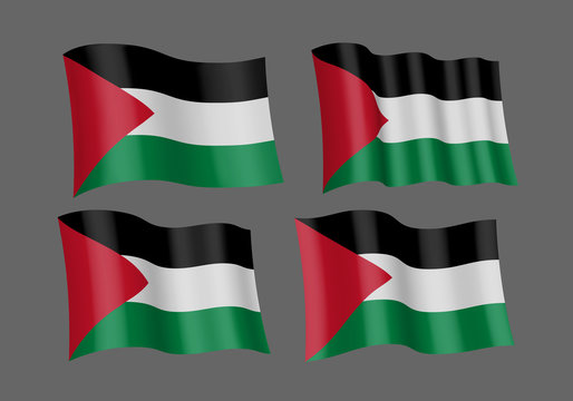 Vector image of the State of Palestine waving flag