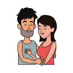 man and woman couple hugging icon image vector illustration design 