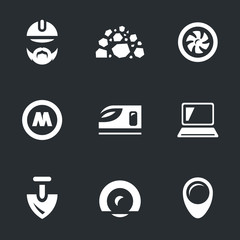 Vector Set of Subway construction Icons.