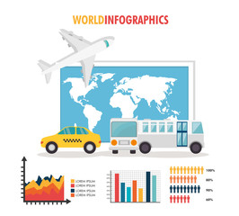 travel around world infographics vector illustration design