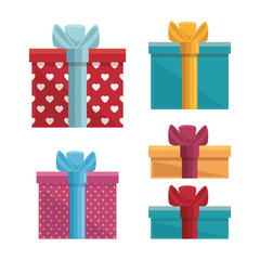 gift box present birthday card vector illustration design